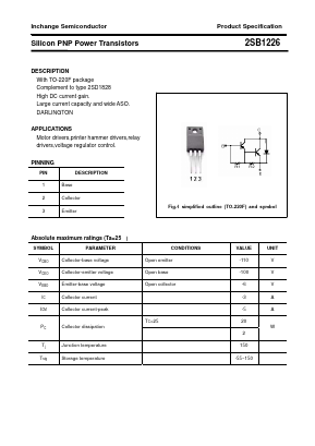 2SB1226 Datasheet PDF Inchange Semiconductor