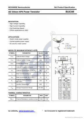 BUX348 Datasheet PDF Inchange Semiconductor