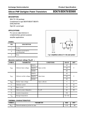 BD676 Datasheet PDF Inchange Semiconductor