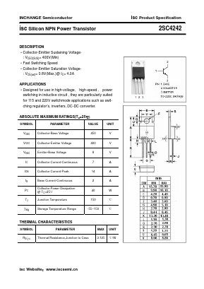 2SC4242 Datasheet PDF Inchange Semiconductor