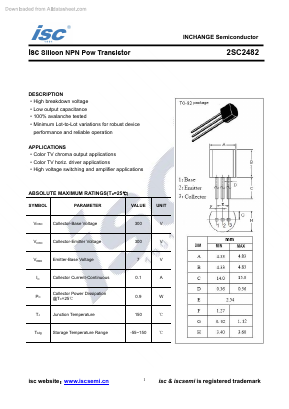 2SC2482 Datasheet PDF Inchange Semiconductor