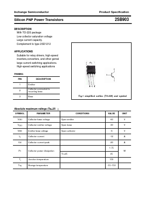 2SB903 Datasheet PDF Inchange Semiconductor