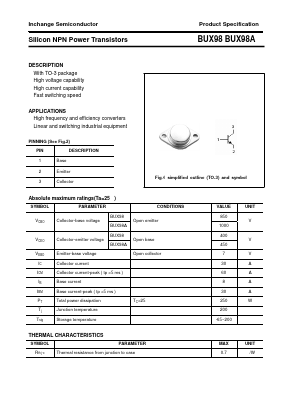 BUX98A Datasheet PDF Inchange Semiconductor