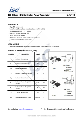 MJD112-I Datasheet PDF Inchange Semiconductor