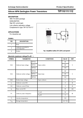 TIP110 Datasheet PDF Inchange Semiconductor