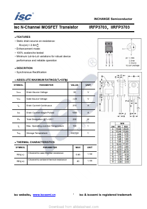 IIRFP3703 Datasheet PDF Inchange Semiconductor