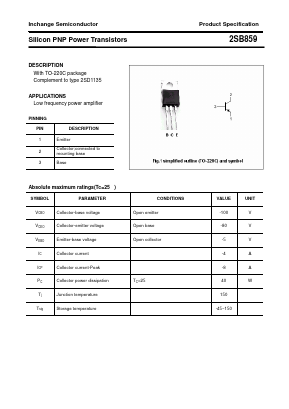 2SB859 Datasheet PDF Inchange Semiconductor