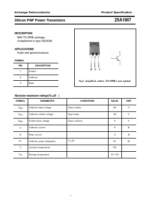 2SA1907 Datasheet PDF Inchange Semiconductor