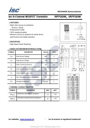 IIRFP260M Datasheet PDF Inchange Semiconductor