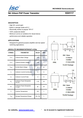 KSH117 Datasheet PDF Inchange Semiconductor