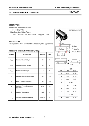 2SC5089 Datasheet PDF Inchange Semiconductor