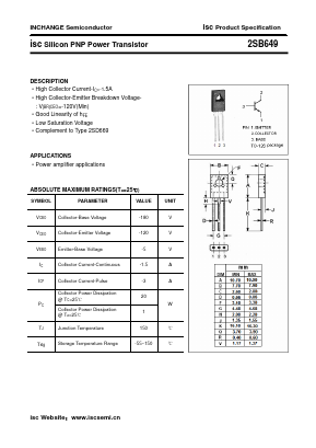 B649 Datasheet PDF Inchange Semiconductor