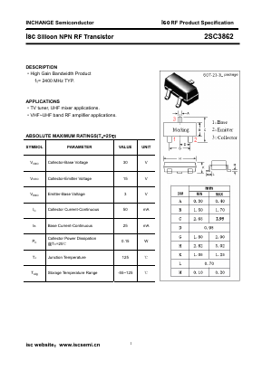 2SC3862 Datasheet PDF Inchange Semiconductor