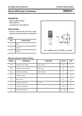 D2014 Datasheet PDF Inchange Semiconductor