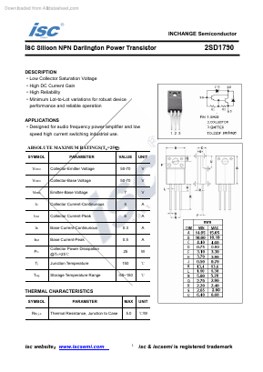 2SD1790 Datasheet PDF Inchange Semiconductor