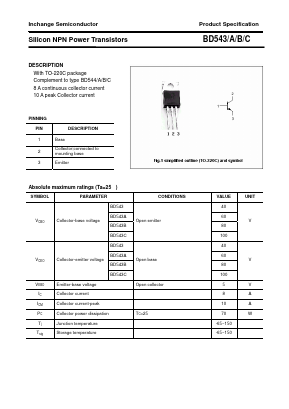 BD543B Datasheet PDF Inchange Semiconductor