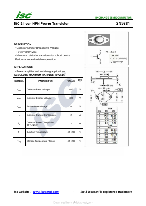 2N5661 Datasheet PDF Inchange Semiconductor