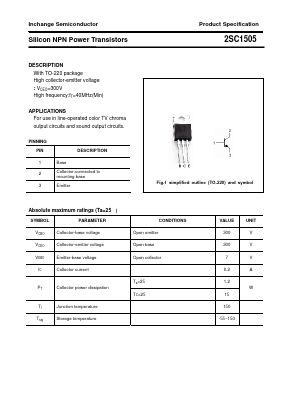 2SC1505 Datasheet PDF Inchange Semiconductor