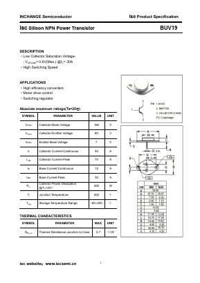 BUV19 Datasheet PDF Inchange Semiconductor