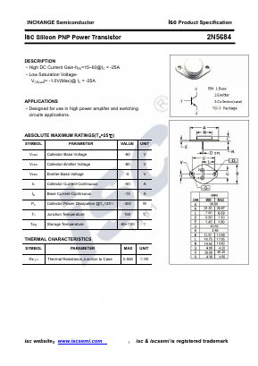 2N5684 Datasheet PDF Inchange Semiconductor