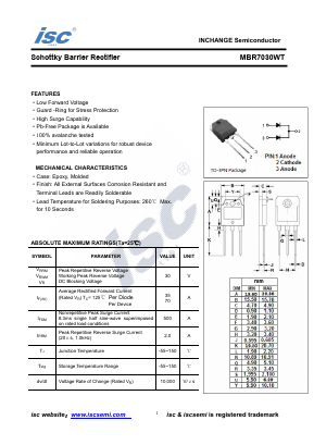 MBR7030WT Datasheet PDF Inchange Semiconductor