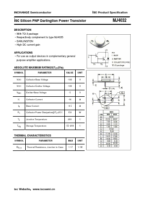 MJ4032 Datasheet PDF Inchange Semiconductor