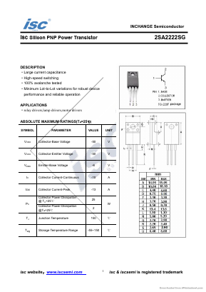 2SA2222SG Datasheet PDF Inchange Semiconductor