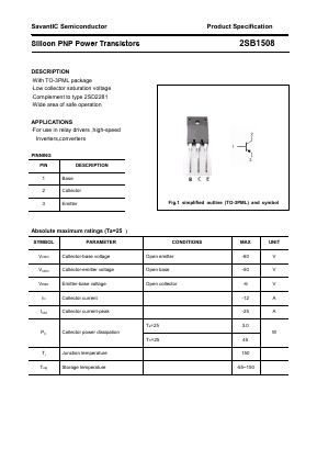 2SB1508 Datasheet PDF Inchange Semiconductor