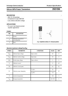 D1506 Datasheet PDF Inchange Semiconductor