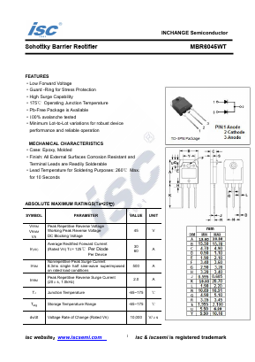 MBR6045WT Datasheet PDF Inchange Semiconductor