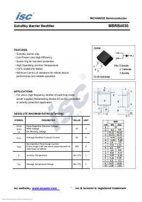 MBRB4030 Datasheet PDF Inchange Semiconductor