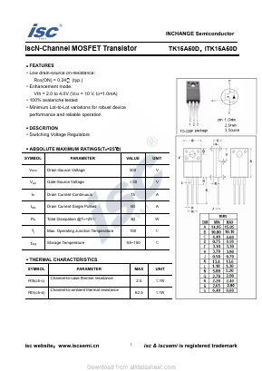 ITK15A50D Datasheet PDF Inchange Semiconductor