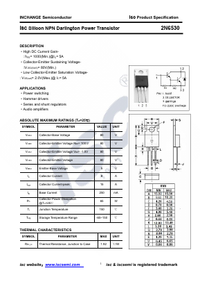 2N6530 Datasheet PDF Inchange Semiconductor