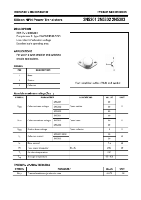 2N5302 Datasheet PDF Inchange Semiconductor