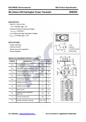 2N6534 Datasheet PDF Inchange Semiconductor