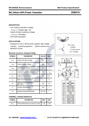 2N6514 Datasheet PDF Inchange Semiconductor