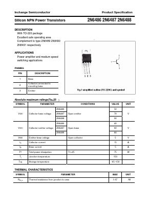 2N6486 Datasheet PDF Inchange Semiconductor