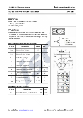 2N6211 Datasheet PDF Inchange Semiconductor