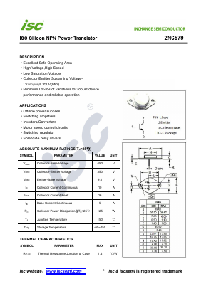 2N6579 Datasheet PDF Inchange Semiconductor