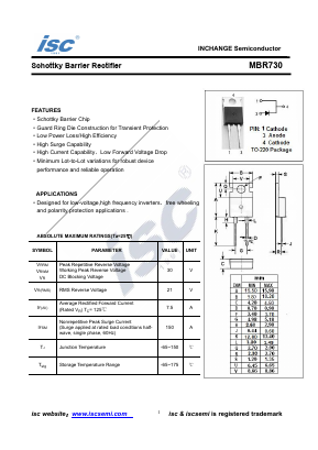 MBR730 Datasheet PDF Inchange Semiconductor