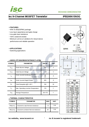IPB200N15N3G Datasheet PDF Inchange Semiconductor