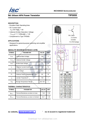 TIP3055 Datasheet PDF Inchange Semiconductor