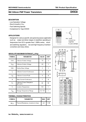 D45C8 Datasheet PDF Inchange Semiconductor