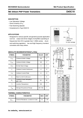 D45C10 Datasheet PDF Inchange Semiconductor