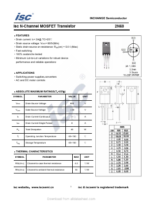 2N60 Datasheet PDF Inchange Semiconductor