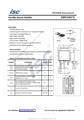 SBR1045CTL Datasheet PDF Inchange Semiconductor