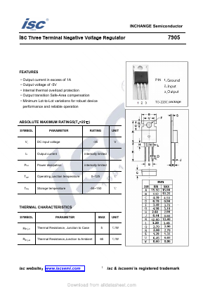 7905 Datasheet PDF Inchange Semiconductor