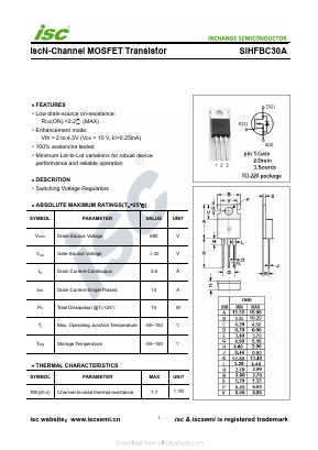 SIHFBC30A Datasheet PDF Inchange Semiconductor