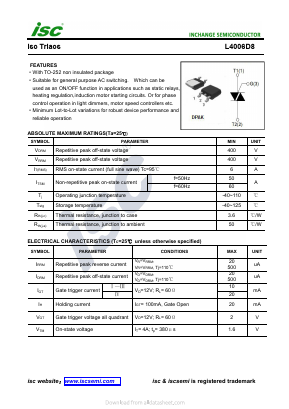 L4006D8 Datasheet PDF Inchange Semiconductor