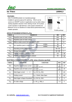 L6004L3 Datasheet PDF Inchange Semiconductor
